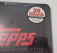Official TOPPS 3-Ring Collector Binder +20 Double Sided Prem. 9 Pocket Pgs. New