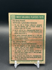 1975 Topps – Most Valuable Players Johnny Bench, Boog Powell #208