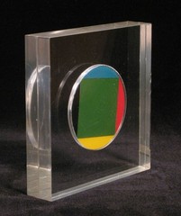 1984 USA Olympic Congress LA Team Trials Lucite Acrylic Desk Paperweight Award