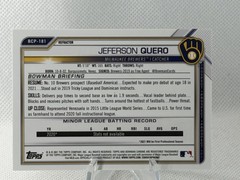 Jeferson Quero – 2021 Bowman Chrome #BCP-181 Refractor /499 1st Bowman