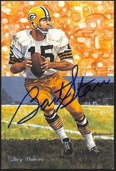 Bart Starr Signed Goal Line Art Card Green Bay Packers QB Beckett BAS