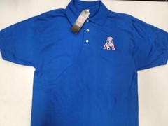 0730 NFL Team Apparel NEW ENGLAND PATRIOTS Throwback Polo Shirt BLACK ROYAL RED