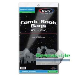 200 – BCW Modern Current Resealable 2-Mil Polypropylene Comic Book Bags 2 Pack