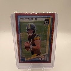 2025 Panini Donruss Optic Will Howard Rated Rookie Red Hyper Prizm Steelers