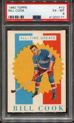 1960-61 Topps #10 Bill Cook New York Rangers – All-Time Great – PSA 6 ExMt