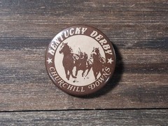 Churchill Downs Pin Kentucky Derby Horse Race Brown Tan Lapel Bag Gear