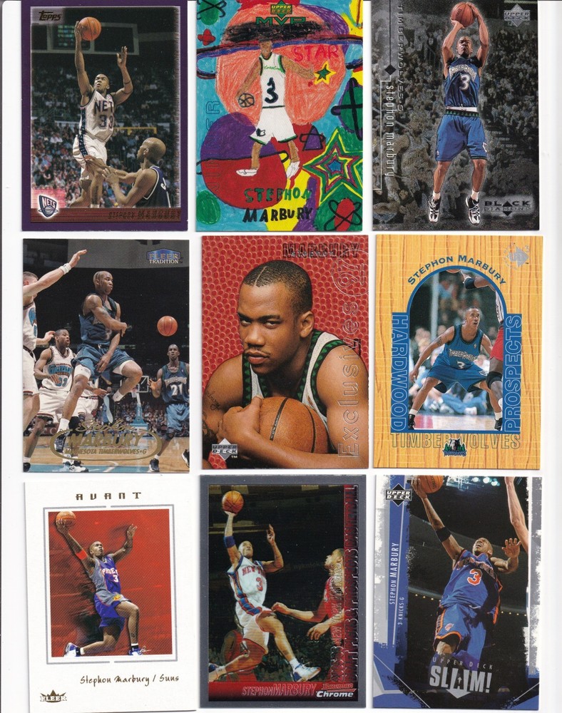 HUGE LOT (27) STEPHON MARBURY BASE INSERTS ROOKIES NO DUPES TIMBERWOLVES