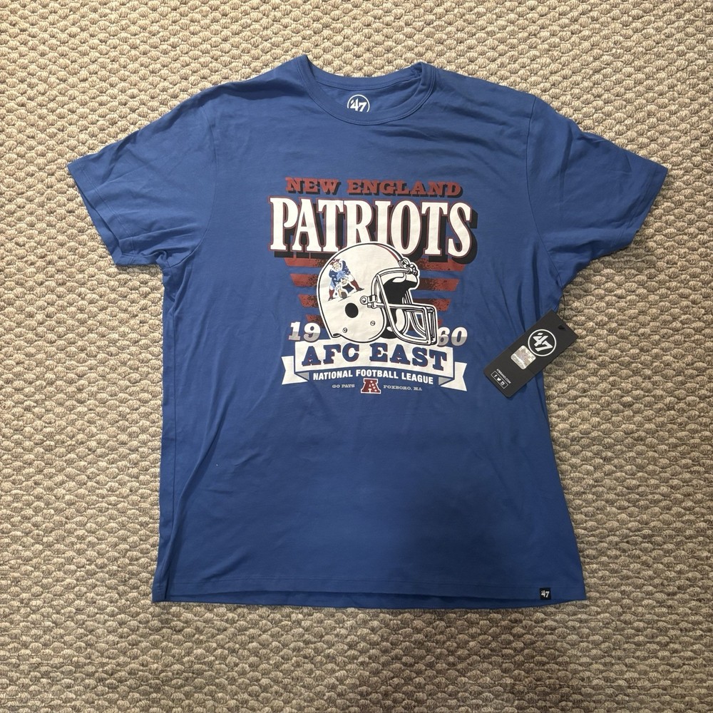 NWT New England Patriots ’47 Brand Stripe Splash Franklin Throwback T-Shirt XL