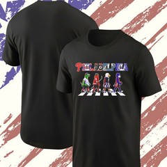 Philadelphia Sports Mascots Abbey Road T-Shirt Phanatic Gritty Swoop Franklin