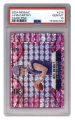 2024 Panini Mosaic – NFL Debut J.J. McCarthy #275 Camo Pink Prizm (RC) PSA 10