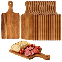 15 Pcs Wood Cutting Board with Handle 11 x 4.92 Inch 15, Square handle