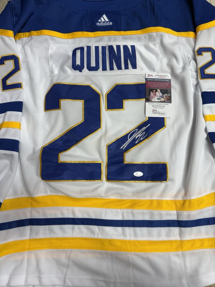Jack Quinn Signed Autograph Auto White Buffalo Sabres Jersey JSA COA