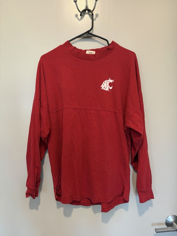Oversized Washington State Cougars Long Sleeve Shirt Size Small