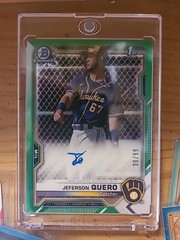 2021 Bowman Chrome #CPA-JQ Jeferson Quero 1st Autographs Green Refractor #/99