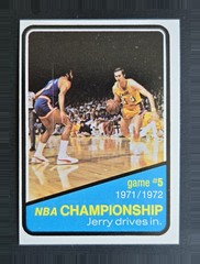 1972-73 Topps #158 Championship Game 5: Jerry drives in – Jerry West (HOF) – EX
