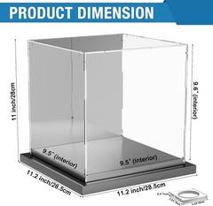 Soccer Ball Display Case Clear Acrylic Display Case Box with Mirror Back and Bl