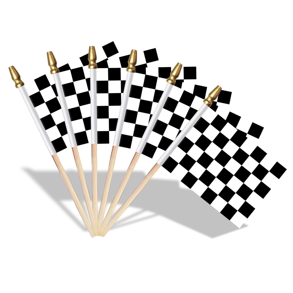 AhfuLife 30 Pcs Checkered Handheld Flag for Racing 5×8 Inch-30 Pcs,