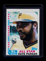 1982 Topps Wrong Back Error – DAVE PARKER All Star Front – JAMIE QUIRK on back