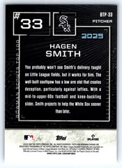 2025 Bowman Hagen Smith Bowman Scouts Top 100 #BTP-33 Chicago White Sox