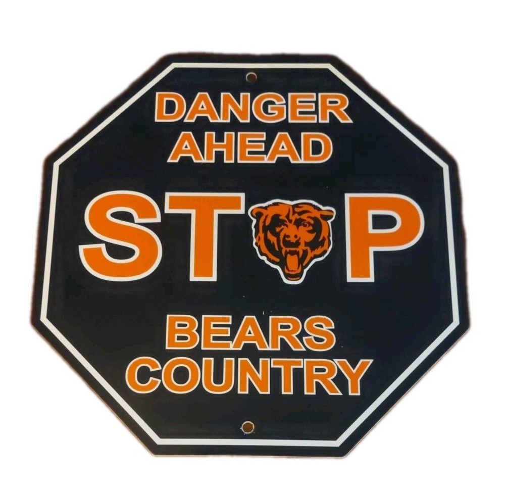 NFL Chicago Bears Stop Sign 12 X 12 Inch