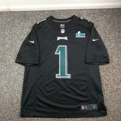 Philadelphia Eagles Jalen Hurts Jersey Nike Super Bowl LVII Black Mens XL