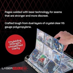 LaserWeld 9 Pocket Pages – 100 Page Pack | Glass-Like Clear Flat Lay | Premiu…