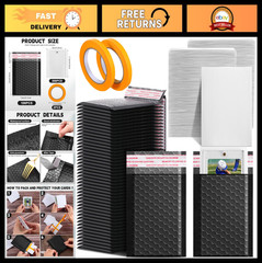 302 Pcs Trading Card Shipping Protector Set – 200 Plastic Inserts, 100 Bubble Ma