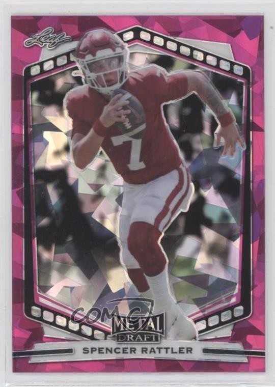 2022 Leaf Draft Metal Pink Crystals Spencer Rattler #B-SR1 3pu