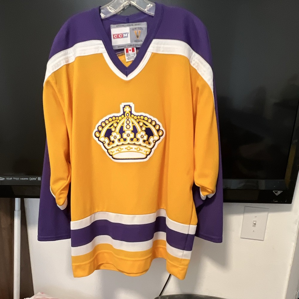 CCM Los Angeles Kings Vintage Hockey Jersey Purple/Gold/White L Licensed