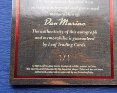 Dan Marino 2025 Leaf History Book Spinning Yarns Patch Autograph One Of One #1/1