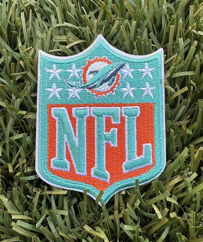 Miami Dolphins NFL Logo Patch 2” X 3” Iron On Embroidered