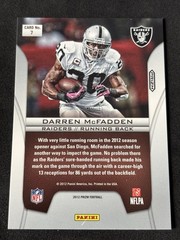 2012 Prizm DARREN MCFADDEN SILVER BRILLIANCE OAKLAND RAIDERS STAR RB 4.33 Sheesh