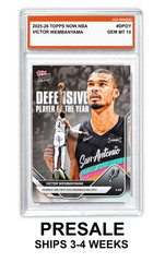 Victor Wembanyama 2025-26 Topps Now #DPOY Spurs Graded Gem Mint 10 – Presale