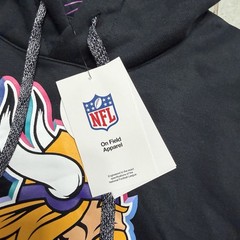 Nike Minnesota Vikings Mens Black Crucial Catch Intercept Cancer Hoodie- Medium