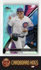 2021 Finest #67 Anthony Rizzo Chicago Cubs Aqua Refractor 112/199 SN