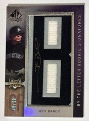 Jeff Baker 2007 SP Authentic By The Letter Rookie Auto #102 “B” (48/50)