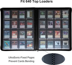 16 Pocket Top Loader Binder, Holds 640, Card Binder for 3″ x 4″ Toploaders