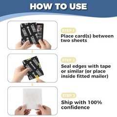510-Pack Trading Card Protectors – 3.5×4.5 Inch Black Shipping Supplies, Rounded