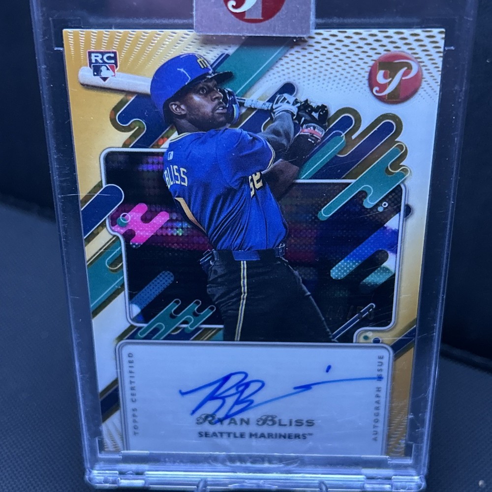 Ryan Bliss 2025 Topps Pristine Autographs Gold /50 Mariners Rookie Encased