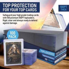 25 Trading Card Toploaders (100PT) Top Loader for Cards Hard Card Protectors MTG