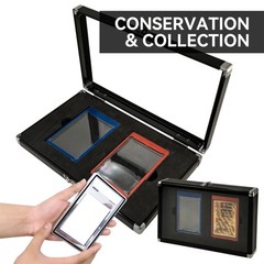 1 Pc Premium 2-Slot Card Case Aluminum Alloy Display Case with Top Clear Acrylic
