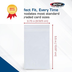BCW Resealable Graded Card Sleeves – 100 Pack | Clear Polypropylene