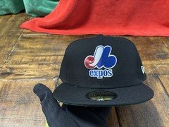Montreal Expos Black Red White Blue New Era Fitted 7 3/4 Green UV