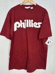 Philadelphia Phillies Shirt Throwback Maroon Men’s Large TALL Retro Vintage NEW