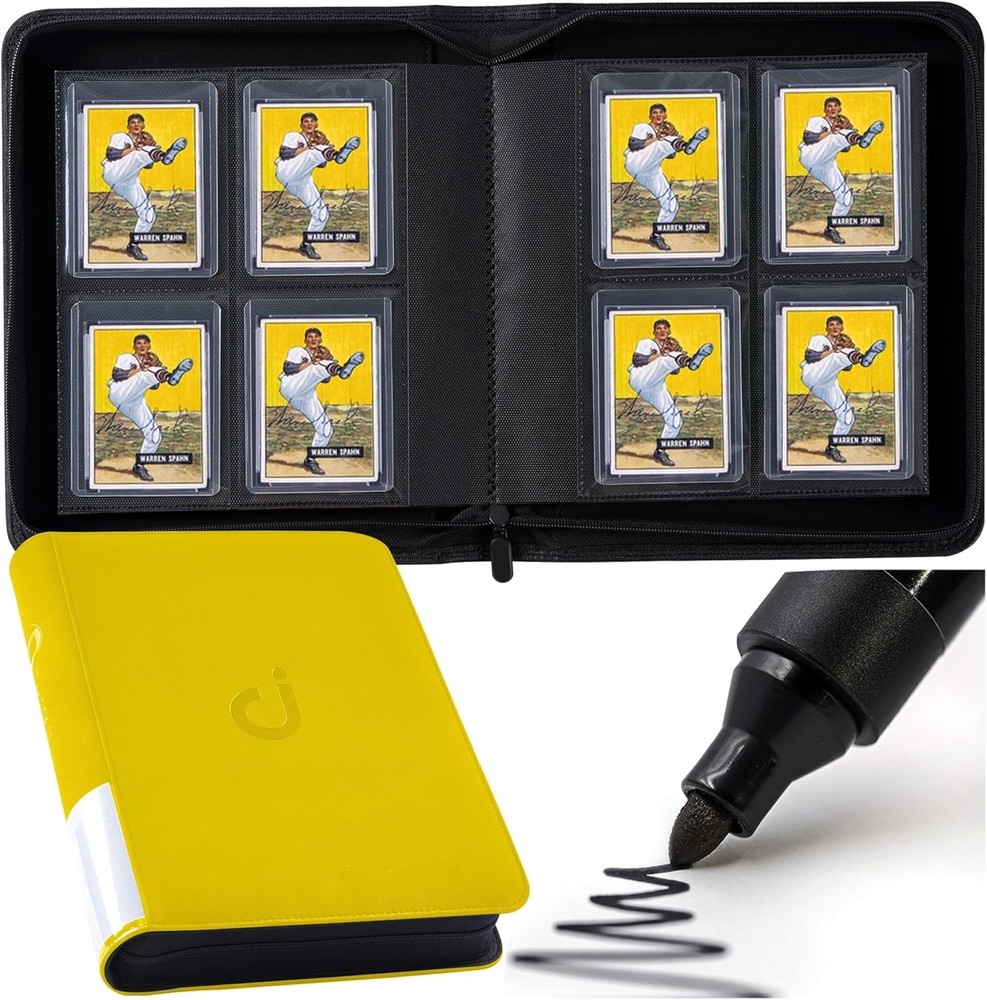 Toploader Binder, Holds 128 Top Loaders – 4 Pocket Top Loader Binder for 3″ x 4″