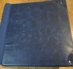 Vintage BASKETBALL CARD ALBUM 2” Blue 3 Ring Binder Very Rare Picture On Front
