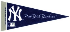 NEW YORK YANKEES~BASEBALL TEAM SOUVENIR~MINI 9″ MLB MINIATURE SOFT FELT PENNANT