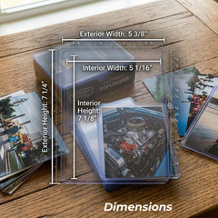 25ct Cardboard Gold 5×7 Top Loaders for Postcards/Photos – Clear Rigid PVC