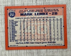1991 Topps #251 Mark Lemke Atlanta Braves MLB Baseball Card