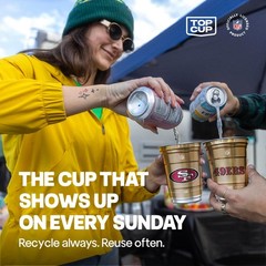 20 oz Reusable Aluminum Cups – 20 Count, Durable & Eco-Friendly, NFL Team Party